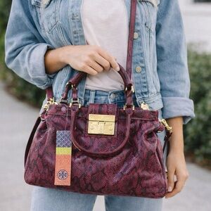 Tory Burch Pink Snake Print Women's Bag